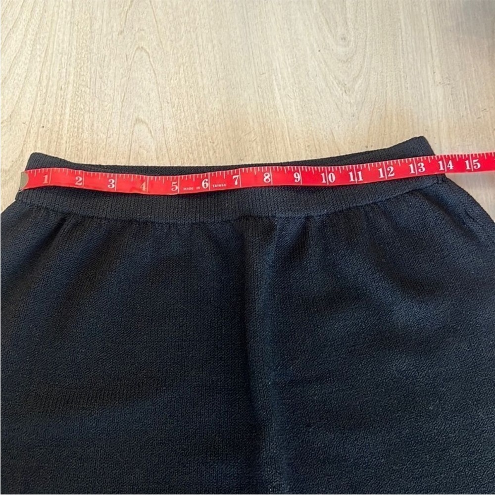St. John Basics Chic Black Skirt Set with Gold Accents - Picture 4 of 10
